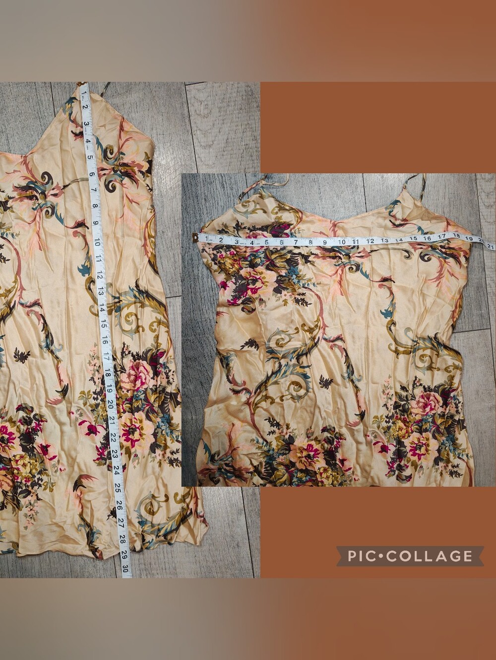 🍁RARE 80s/90s Victoria's Secret Gold Label 100% Silk Floral Lingerie Slip Dress - Picture 5 of 6